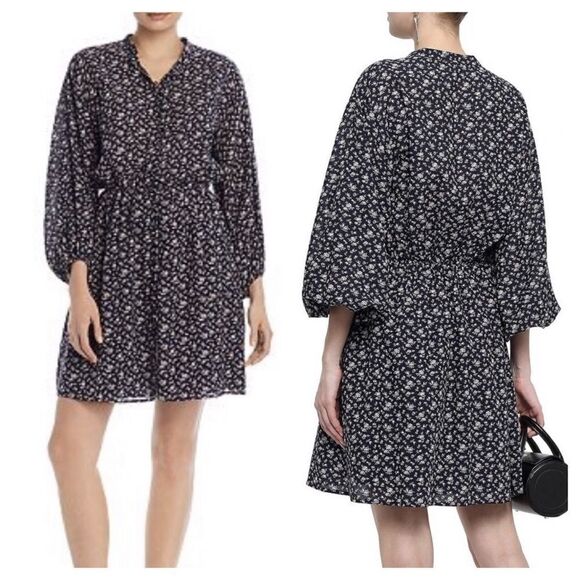 Joie Galani Balloon Sleeve Floral Midi Dress - Picture 1 of 10